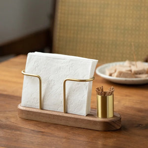 Wood & Metal Napkin and Tissue Holder - thumbnail 1