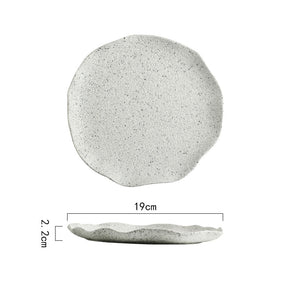 Nordic Granite Texture Ceramic Plate: Creative Irregular Western Food Dinner Plates, Dessert Dish, Soup Bowls, Home Tableware