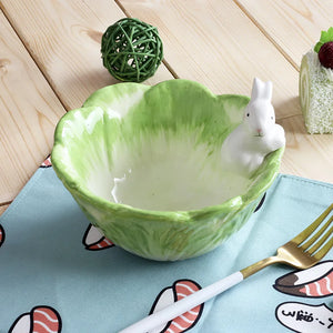 Hand-Painted Ceramic Bunny Bowl - thumbnail 3