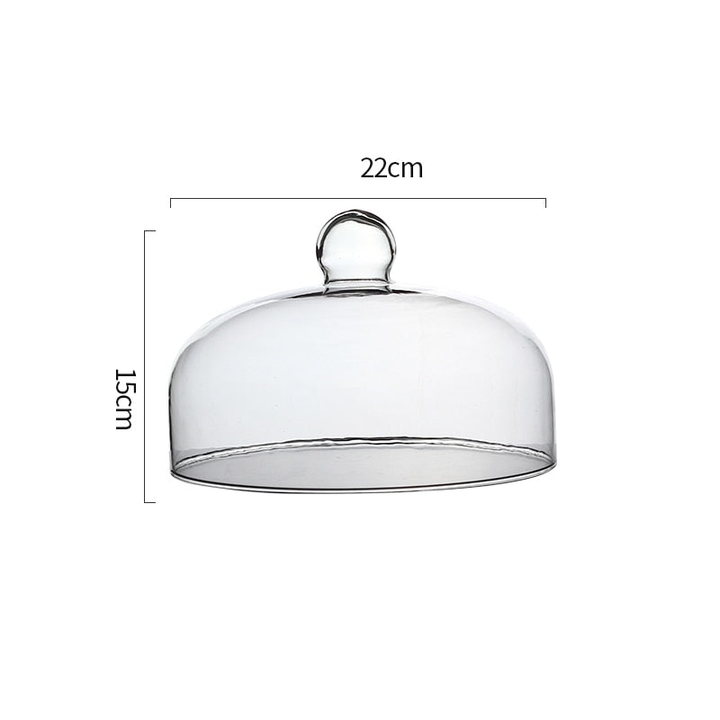 Simple Wooden Cake Stands Glass Cover Bread Pastry Dessert Plate Home Kitchen Cake Tools Fruit Display Plate Snack Dessert Trays