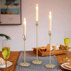 Metal Taper Candle Holders – Set of 3 - thumbnail 4