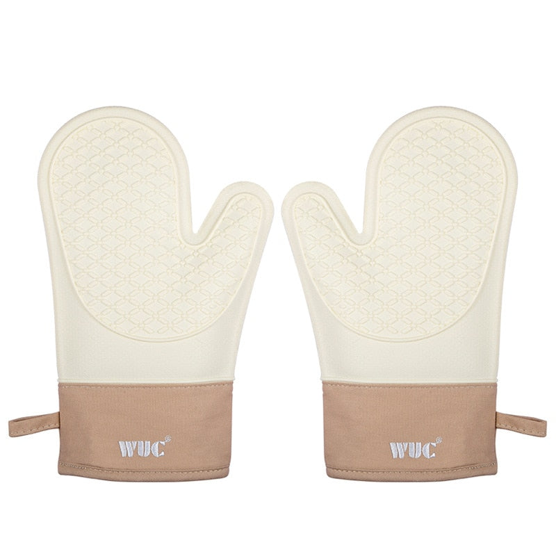 2PCS Silicone Oven Gloves Home Kitchen Bar Accessories High Temperature Resistant Anti-slip Microwave Gloves for Bakery Useful