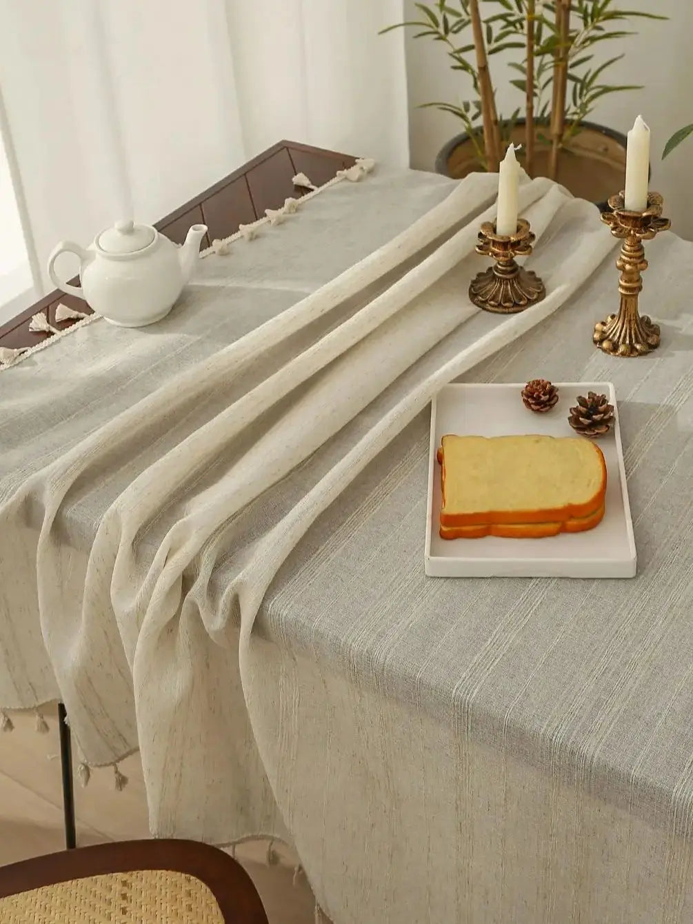 Cotton-Linen Tassel Tablecloth - image 7