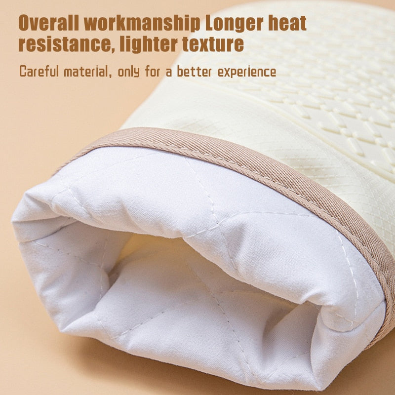 2PCS Silicone Oven Gloves Home Kitchen Bar Accessories High Temperature Resistant Anti-slip Microwave Gloves for Bakery Useful