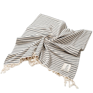 Luxury Striped Tassel Bath Towel: 100% Cotton | Sauna Spa | Home Travel | Beach