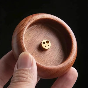 Round Wooden Incense Stick Holder - thumbnail 3