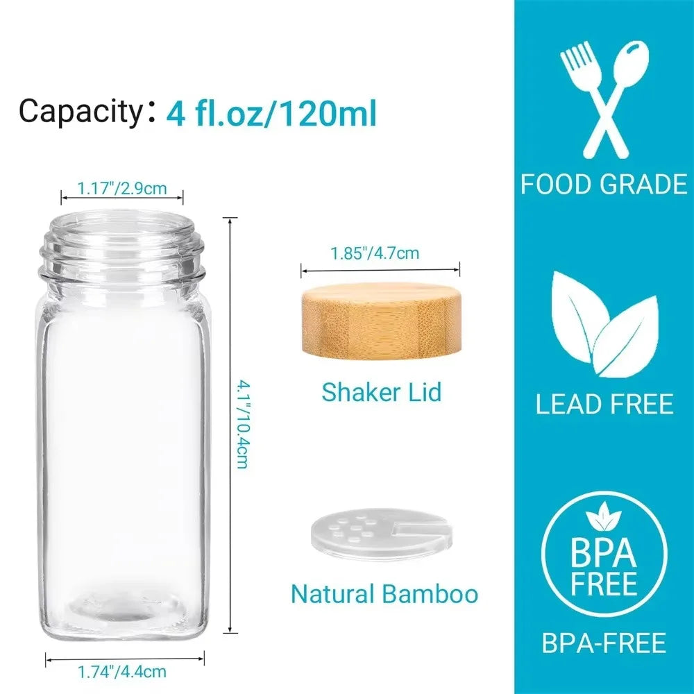 Glass Spice Jar Set with Labels & Funnel - image 5