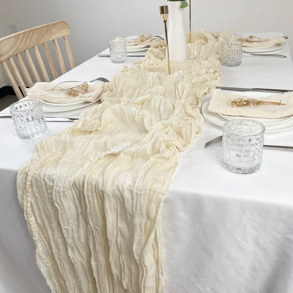 Semi-Sheer Gauze Table Runner - image 7