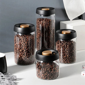 Glass Coffee Canister with Press-Down Lid - thumbnail 1