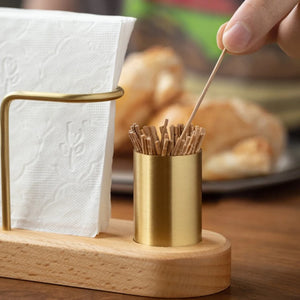 Wood & Metal Napkin and Tissue Holder - thumbnail 4