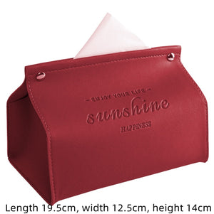 Leather Tissue Box Home Living Room Decoration Bedroom Kitchen Desktop Nordic Large Storage Box Napkin Holder