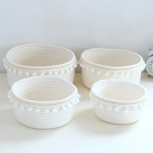 Cotton Rope Tassel Storage Basket - thumbnail 2