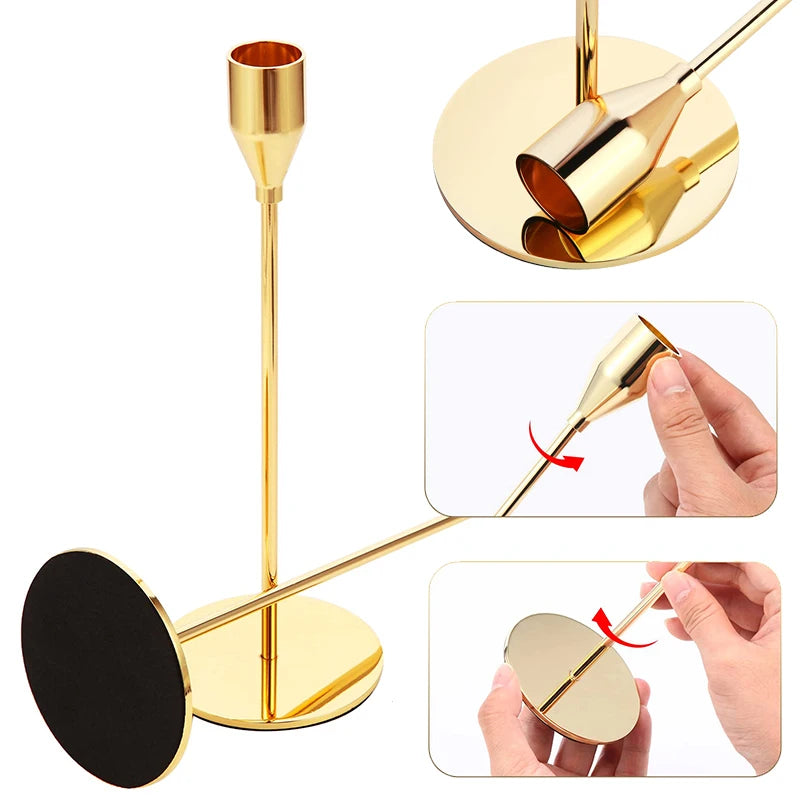Metal Taper Candle Holders – Set of 3 - image 3