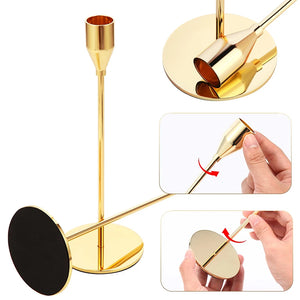 Metal Taper Candle Holders – Set of 3 - thumbnail 3