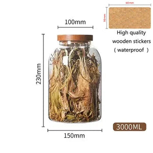 Airtight Glass Canister with Wood Lid - thumbnail 14