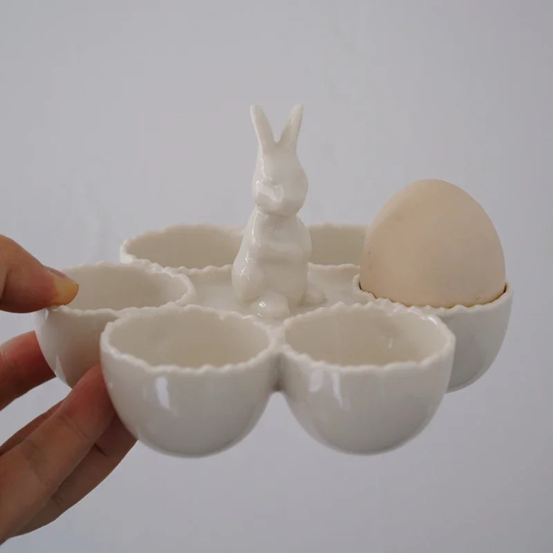 Ceramic Bunny Egg Tray - image 2