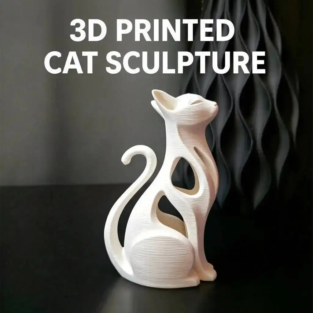 Minimal Sitting Cat Sculpture - image 5