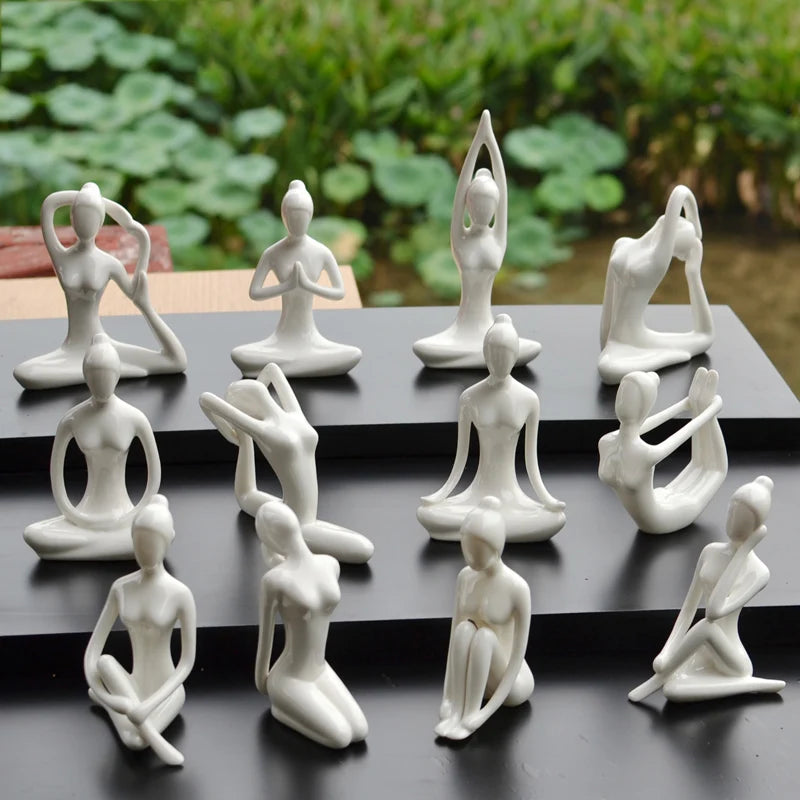 Abstract Ceramic Yoga Pose Figurine - image 1
