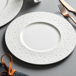 Pure White Ceramic Steak Plate Western Food Plate Household Pasta Flat Plate Commercial Restaurant Hotel Placing Tableware