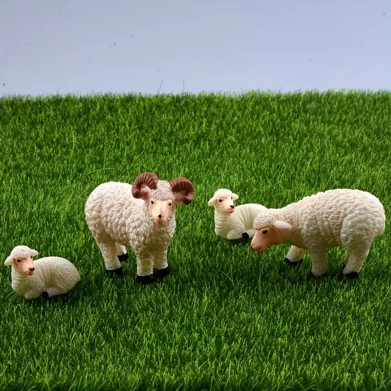 Mini Sheep Family Figurine Set - 4 Pieces - image 1
