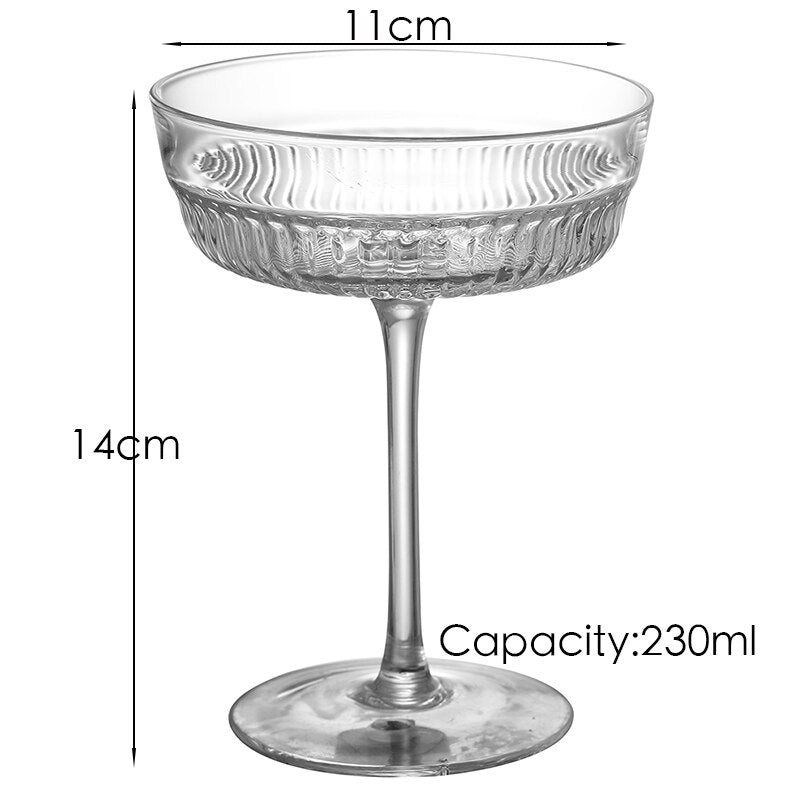 2PCS Elysia Champagne Cups, Goblet Cocktail Glasses Martini Glass