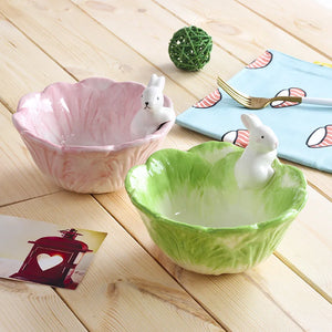 Hand-Painted Ceramic Bunny Bowl - thumbnail 1