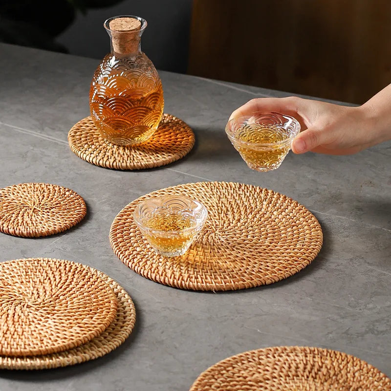 Hand-Woven Rattan Coaster & Trivet - image 5