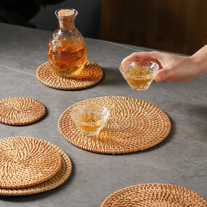 Hand-Woven Rattan Coaster & Trivet - thumbnail 5