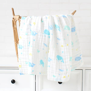 Bamboo Cotton Baby Blanket: Infant Swaddle Wrap | Warm Quilt | Muslin Bed Cover