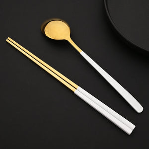 Korean-Style Stainless Steel Chopstick & Spoon Set - thumbnail 5