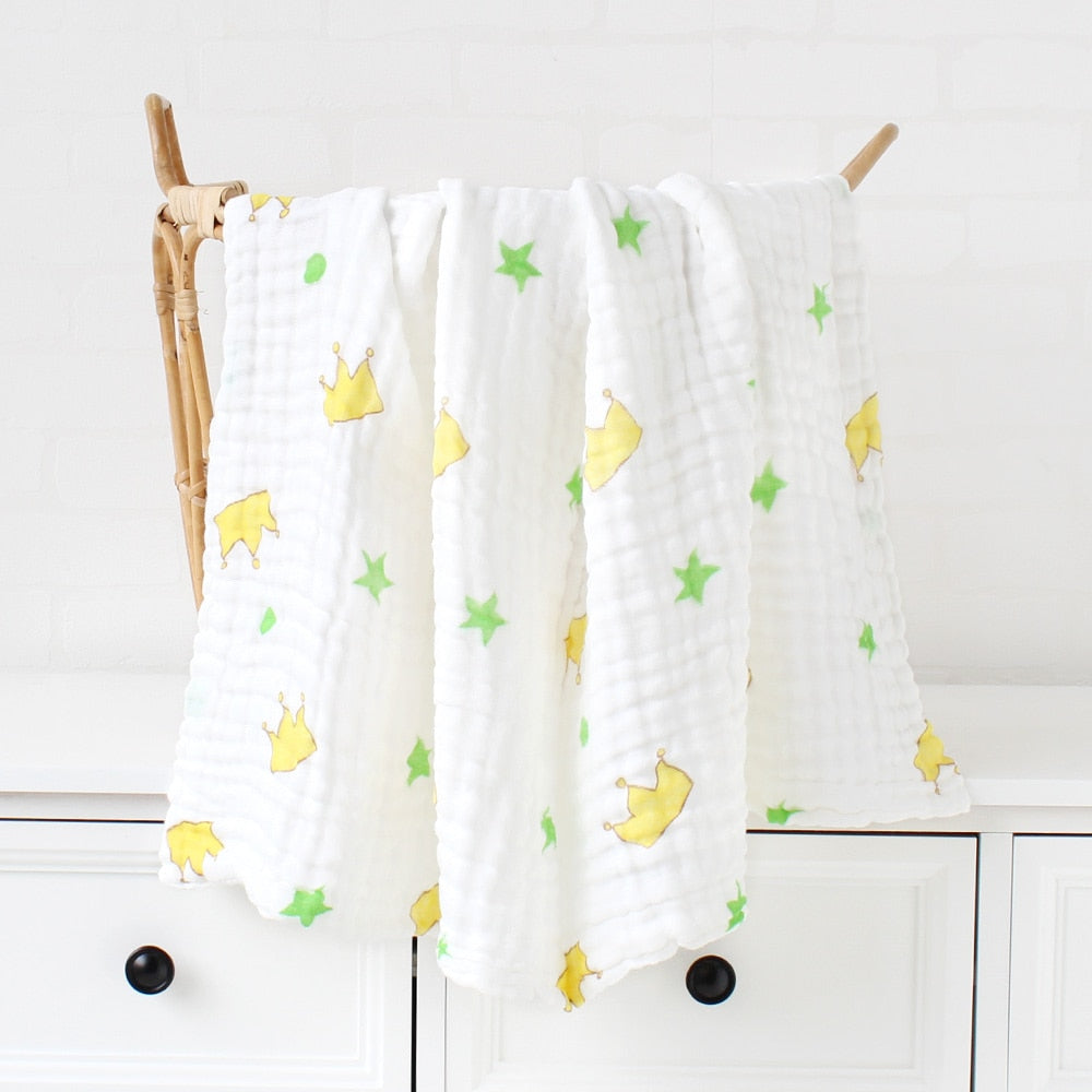 Bamboo Cotton Baby Blanket: Infant Swaddle Wrap | Warm Quilt | Muslin Bed Cover