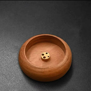 Round Wooden Incense Stick Holder - thumbnail 2
