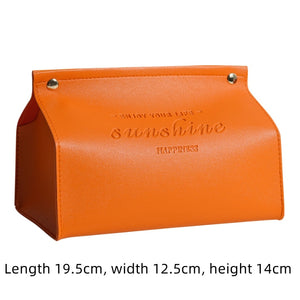 Leather Tissue Box Home Living Room Decoration Bedroom Kitchen Desktop Nordic Large Storage Box Napkin Holder