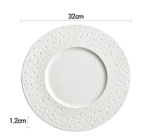 Pure White Ceramic Steak Plate Western Food Plate Household Pasta Flat Plate Commercial Restaurant Hotel Placing Tableware