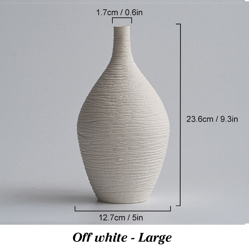 Creative Ceramic Vase Narrow Mouth Nordic Home Decoration Ceramic Crafts Bedroom Desktop Flowerpot Decoration
