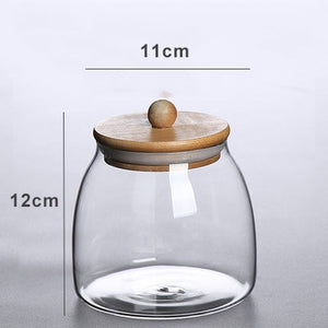 Spherical Glass Food Storage Container with Cork Lids Large Capacity Sealed Glass Bottles Pot Jar for Kitchen Organizer tools