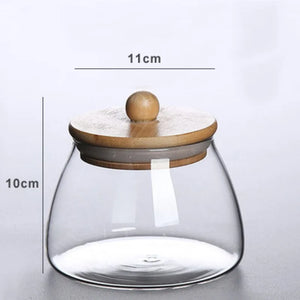 Round Glass Storage Jar with Cork Lid - thumbnail 6
