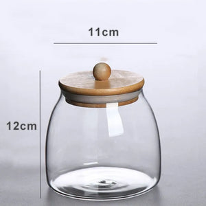 Round Glass Storage Jar with Cork Lid - thumbnail 7