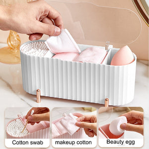 Dustproof cosmetic cotton storage box with cover Cotton swab makeup remover cotton