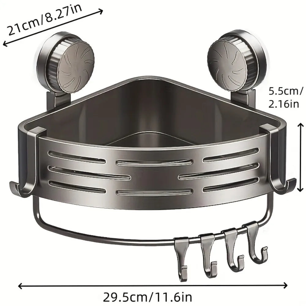 Suction-Mount Corner Shower Shelf - image 6