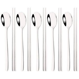Korean-Style Stainless Steel Chopstick & Spoon Set - thumbnail 8
