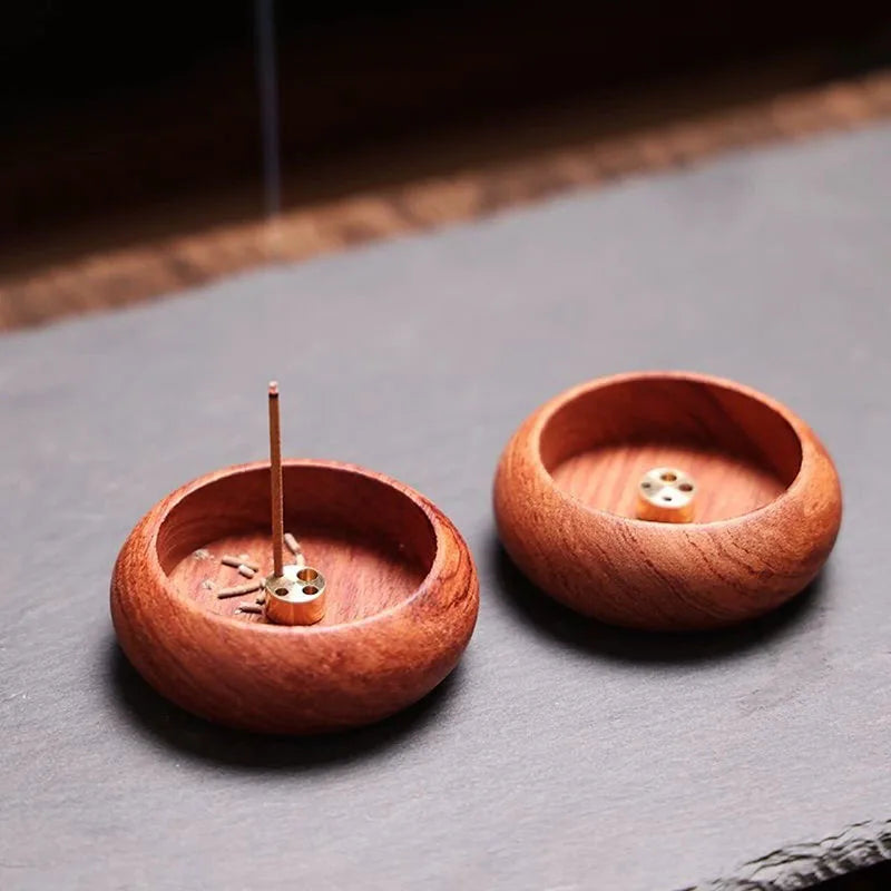 Round Wooden Incense Stick Holder - image 1