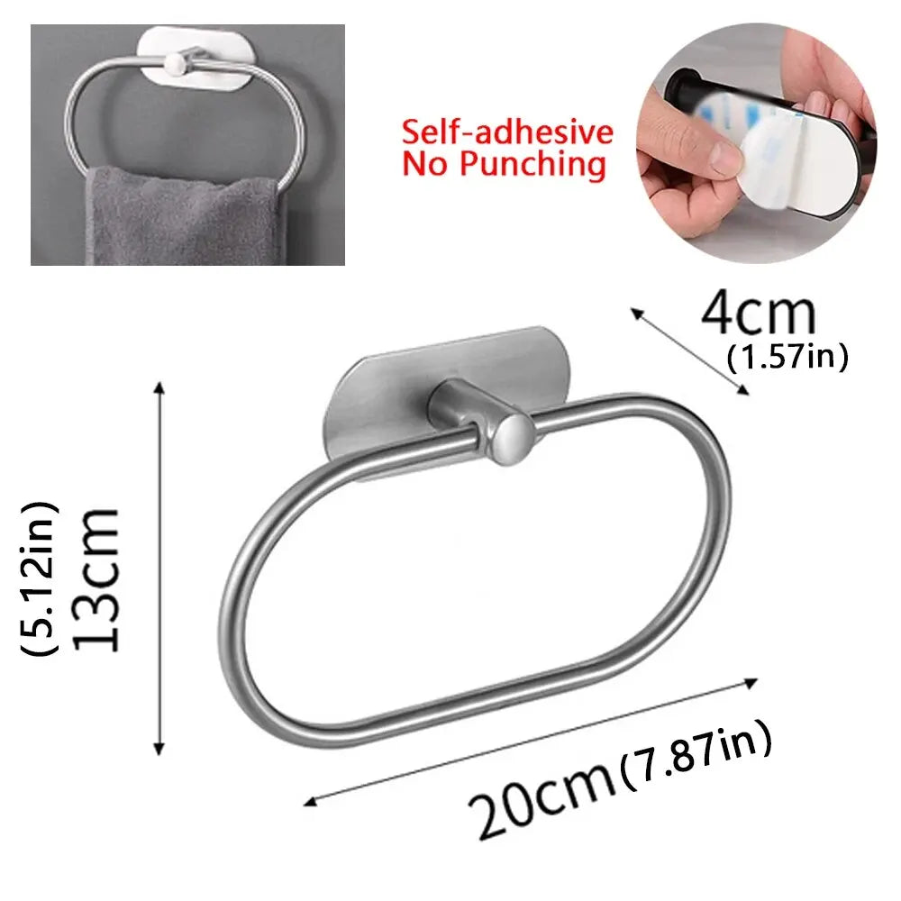 Stainless Steel Adhesive Towel Bar - image 8
