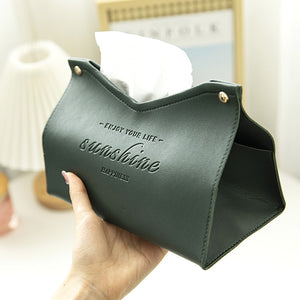 Leather Tissue Box Home Living Room Decoration Bedroom Kitchen Desktop Nordic Large Storage Box Napkin Holder