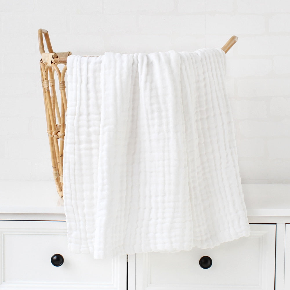 Bamboo Cotton Baby Blanket: Infant Swaddle Wrap | Warm Quilt | Muslin Bed Cover