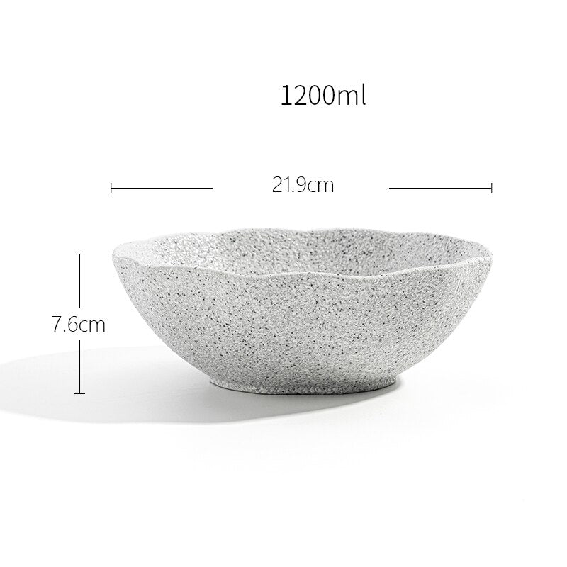 Nordic Granite Texture Ceramic Plate: Creative Irregular Western Food Dinner Plates, Dessert Dish, Soup Bowls, Home Tableware