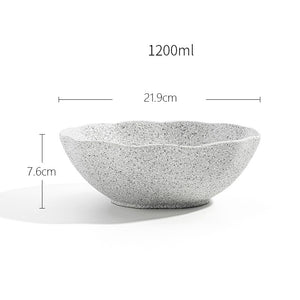 Nordic Granite Texture Ceramic Plate: Creative Irregular Western Food Dinner Plates, Dessert Dish, Soup Bowls, Home Tableware