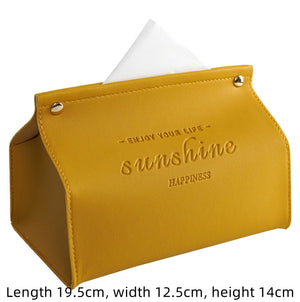 Leather Tissue Box Home Living Room Decoration Bedroom Kitchen Desktop Nordic Large Storage Box Napkin Holder