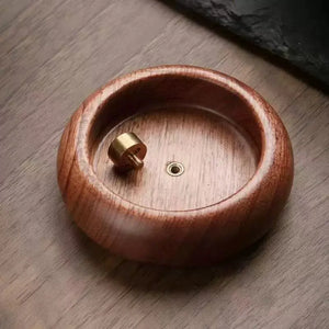 Round Wooden Incense Stick Holder - thumbnail 4