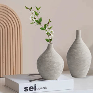 Nordic Narrow-Neck Ceramic Vase - thumbnail 4